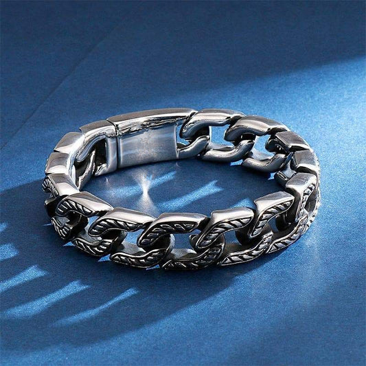 RARE PRINCE by CARAT SUTRA | Unique Retro Silver Oxidized Bracelet for Men | 925 Sterling Silver Bracelet | Men's Jewelry | With Certificate of Authenticity and 925 Hallmark