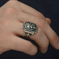 RARE PRINCE by CARAT SUTRA | Unique Design Lion Ring with Illuminati/ Evil Eye Symbol | Oxidized 925 Sterling Silver Ring | Men's Jewelry | With Certificate of Authenticity and 925 Hallmark - caratsutra