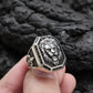 RARE PRINCE by CARAT SUTRA | Unique Design Lion Ring with Illuminati/ Evil Eye Symbol | Oxidized 925 Sterling Silver Ring | Men's Jewelry | With Certificate of Authenticity and 925 Hallmark - caratsutra
