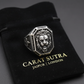RARE PRINCE by CARAT SUTRA | Unique Design Lion Ring with Illuminati/ Evil Eye Symbol | Oxidized 925 Sterling Silver Ring | Men's Jewelry | With Certificate of Authenticity and 925 Hallmark - caratsutra