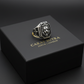RARE PRINCE by CARAT SUTRA | Unique Design Lion Ring with Illuminati/ Evil Eye Symbol | Oxidized 925 Sterling Silver Ring | Men's Jewelry | With Certificate of Authenticity and 925 Hallmark - caratsutra