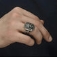 RARE PRINCE by CARAT SUTRA | Unique Design Lion Ring with Illuminati/ Evil Eye Symbol | Oxidized 925 Sterling Silver Ring | Men's Jewelry | With Certificate of Authenticity and 925 Hallmark - caratsutra