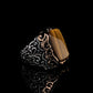 RARE PRINCE by CARAT SUTRA | Unique Designed Turkish Style Ring with Natural Tiger Eye  | 925 Sterling Silver Oxidized Ring | Men's Jewelry | With Certificate of Authenticity and 925 Hallmark