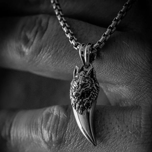 RARE PRINCE by CARAT SUTRA | Unique Designed Wolf Nail Pendant for Men | 925 Sterling Silver Oxidized Pendant | Men's Jewelry | With Certificate of Authenticity and 925 Hallmark