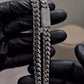 Solid 12mm Miami Cuban Link Chain with Iced Lock |  White Rhodium Plated on 925 Sterling Silver Chain with AAA+ Quality Swarovski Diamonds | With Certificate of Authenticity and 925 Hallmark