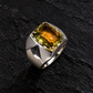Signet Ring studded with 10ct Natural Citrine Stone | 925 Sterling Silver with Hallmark