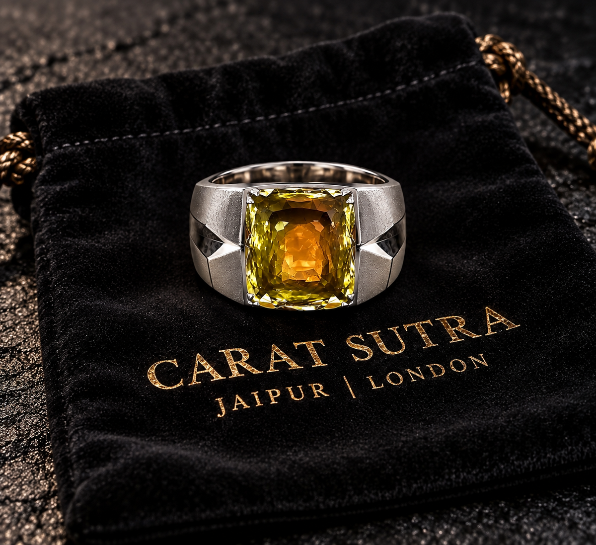 Signet Ring studded with 10ct Natural Citrine Stone | 925 Sterling Silver with Hallmark