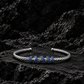 Rope Style Adjustable Cuff Bangle/kadaa studded with Blue Zircons | 925 Sterling Silver Bracelet