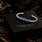 Rope Style Adjustable Cuff Bangle/kadaa studded with Blue Zircons | 925 Sterling Silver Bracelet