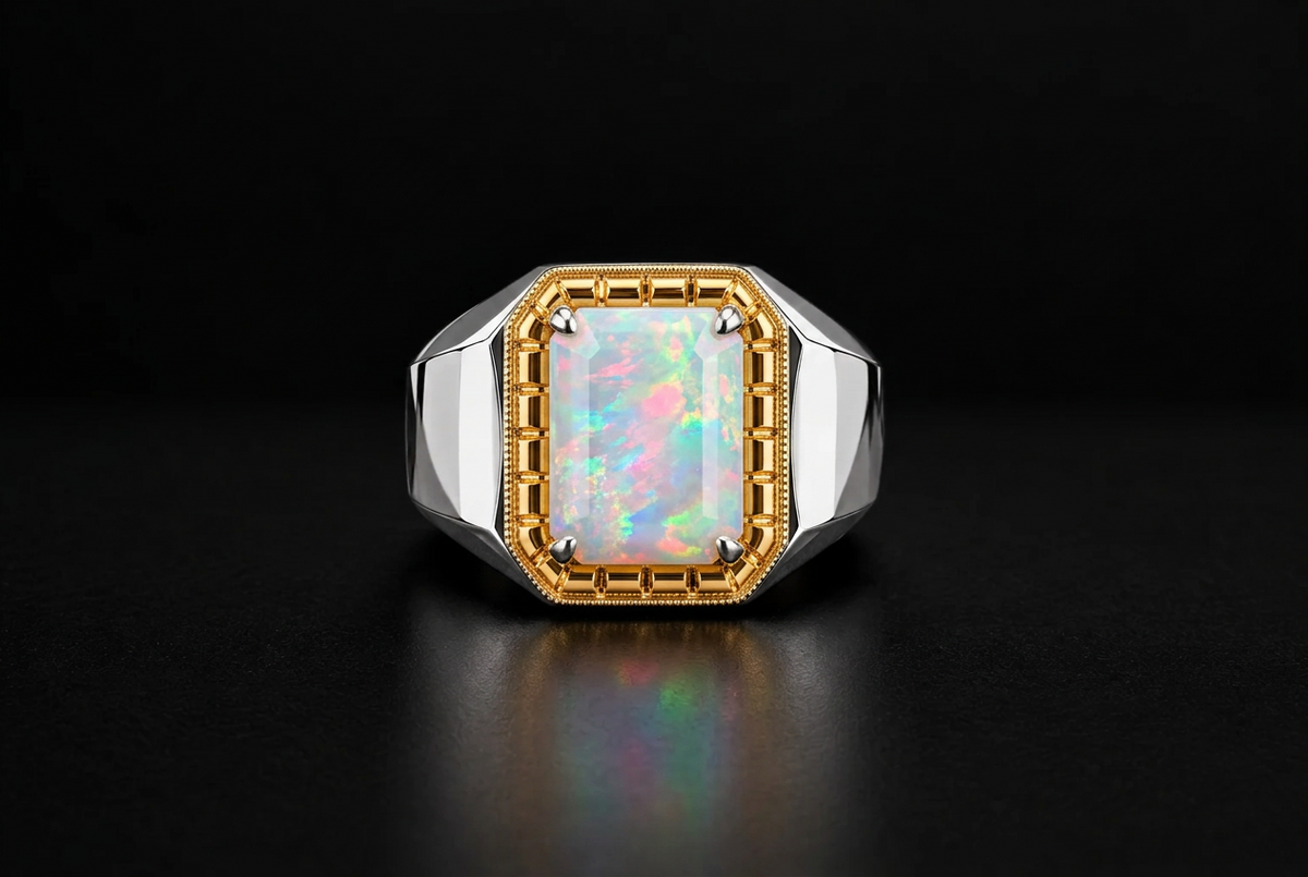 Exclusively Designed Ring with 10Ct Original Australian Opal | 925 Sterling Silver with Hallmark