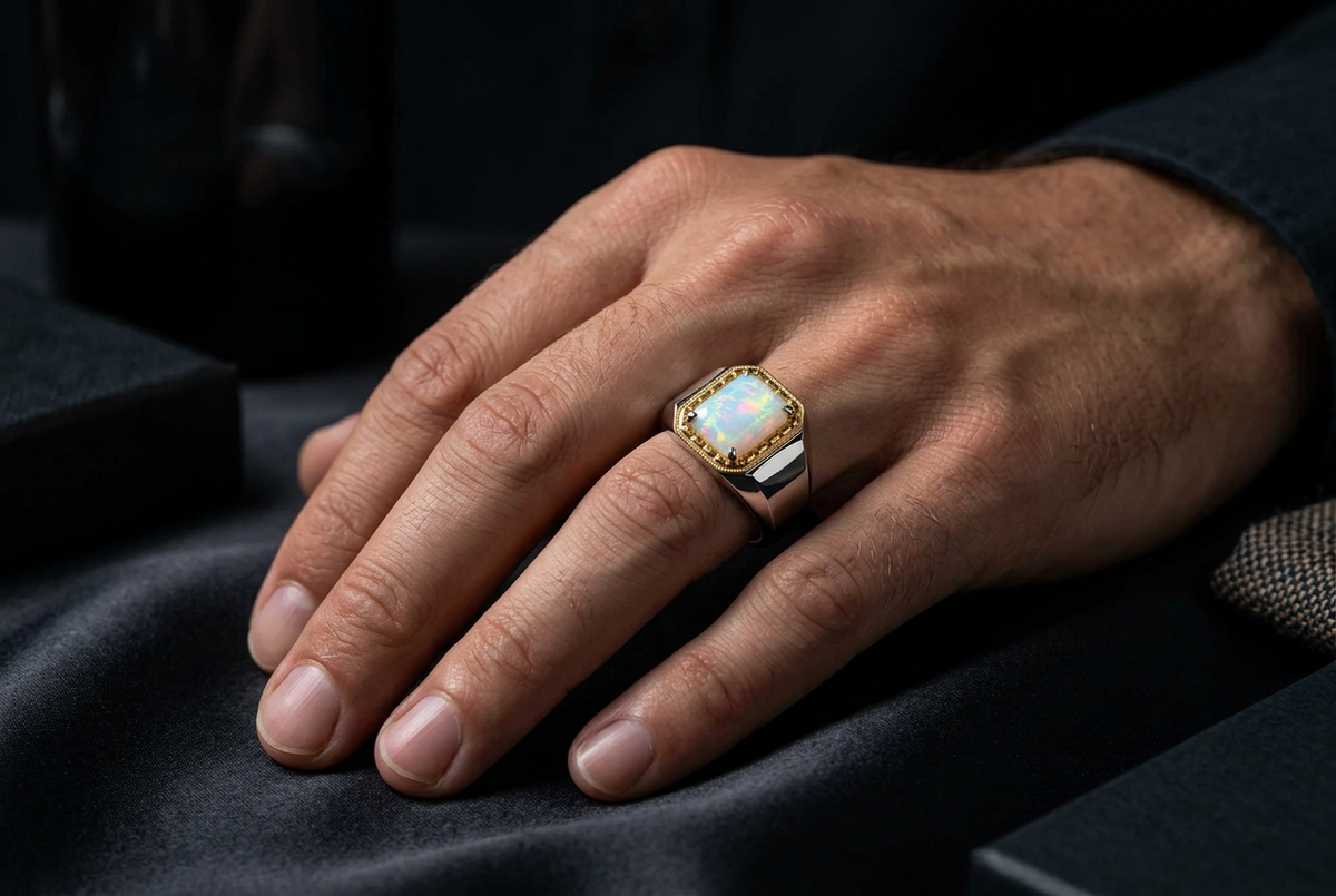 Exclusively Designed Ring with 10Ct Original Australian Opal | 925 Sterling Silver with Hallmark