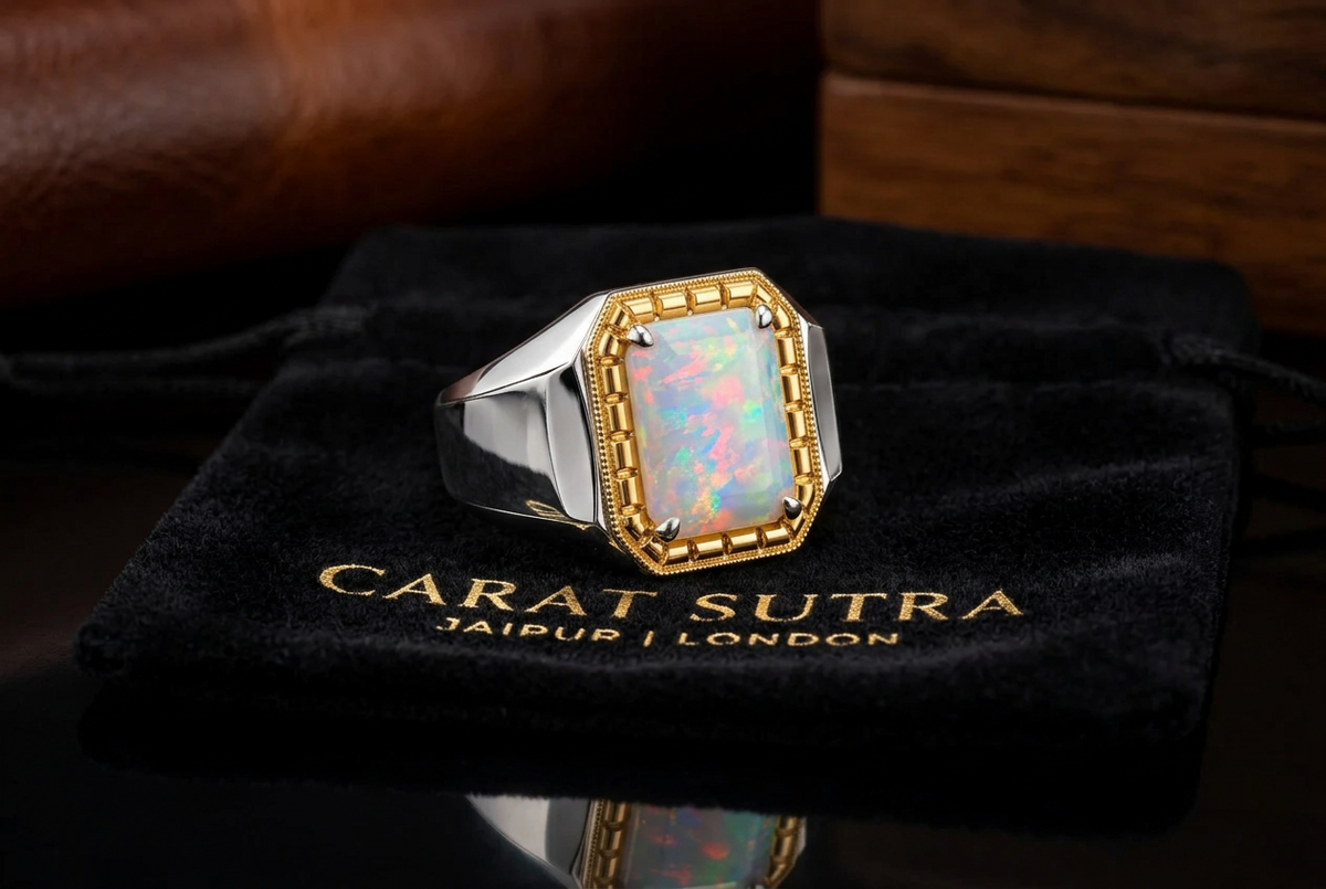 Exclusively Designed Ring with 10Ct Original Australian Opal | 925 Sterling Silver with Hallmark