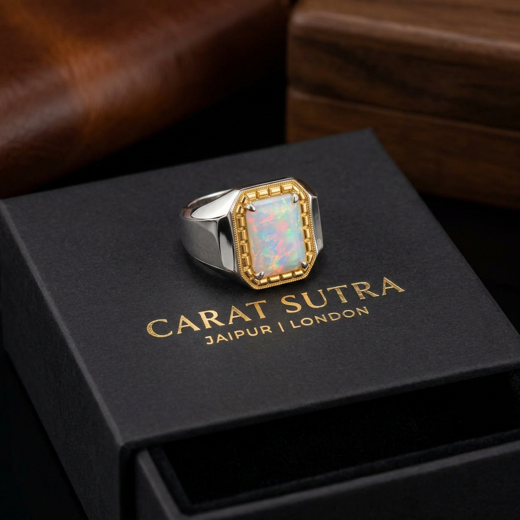Exclusively Designed Ring with 10Ct Original Australian Opal | 925 Sterling Silver with Hallmark