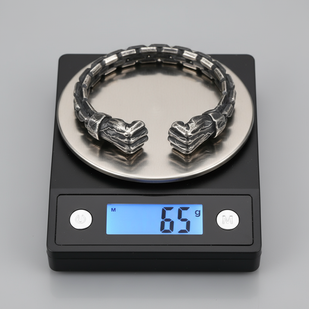 RARE PRINCE by CARAT SUTRA | Unique 925 Silver Oxidized Fists Cuff | Bracelet for Men | 925 Sterling Silver Cuff | Men's Jewelry | With Certificate of Authenticity and 925 Hallmark