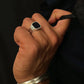 RARE PRINCE by CARAT SUTRA | Classic Signet Ring with Natural Black Onyx | 925 Sterling Silver Ring | Men's Jewelry | With Certificate of Authenticity and 925 Hallmark