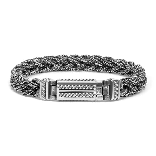 10mm Twisted Handwoven Chain Bracelet | 925 Sterling Silver with Hallmark - caratsutra