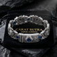 18mm Leo - Lion Retro Bracelet in Oxidised Finish studded with Blue Zircon | 925 Sterling Silver with Hallmark