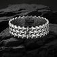 3 Row, 18mm Wide Solid Armor Bracelet Studded with/without Swarovski Diamond | 999 Sterling Silver | With Certificate of Authenticity and 925 Hallmark