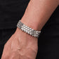 3 Row, 18mm Wide Solid Armor Bracelet Studded with/without Swarovski Diamond | 999 Sterling Silver | With Certificate of Authenticity and 925 Hallmark