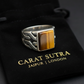 RARE PRINCE by CARAT SUTRA | Unique Turkish Gucci Style Ring with Natural Tiger Eye | 925 Sterling Silver Oxidized Ring | Men's Jewelry | With Certificate of Authenticity and 925 Hallmark