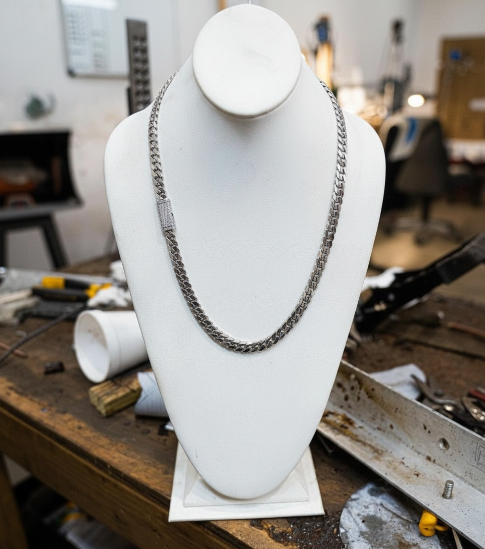 RARE PRINCE by CARAT SUTRA | Solid 10mm Miami Cuban Link Chain with Iced Lock | 22kt Gold Micron Plated on 925 Sterling Silver Chain with AAA+ Quality Swarovski Diamonds | Men's Jewelry | With Certificate of Authenticity and 925 Hallmark - caratsutra