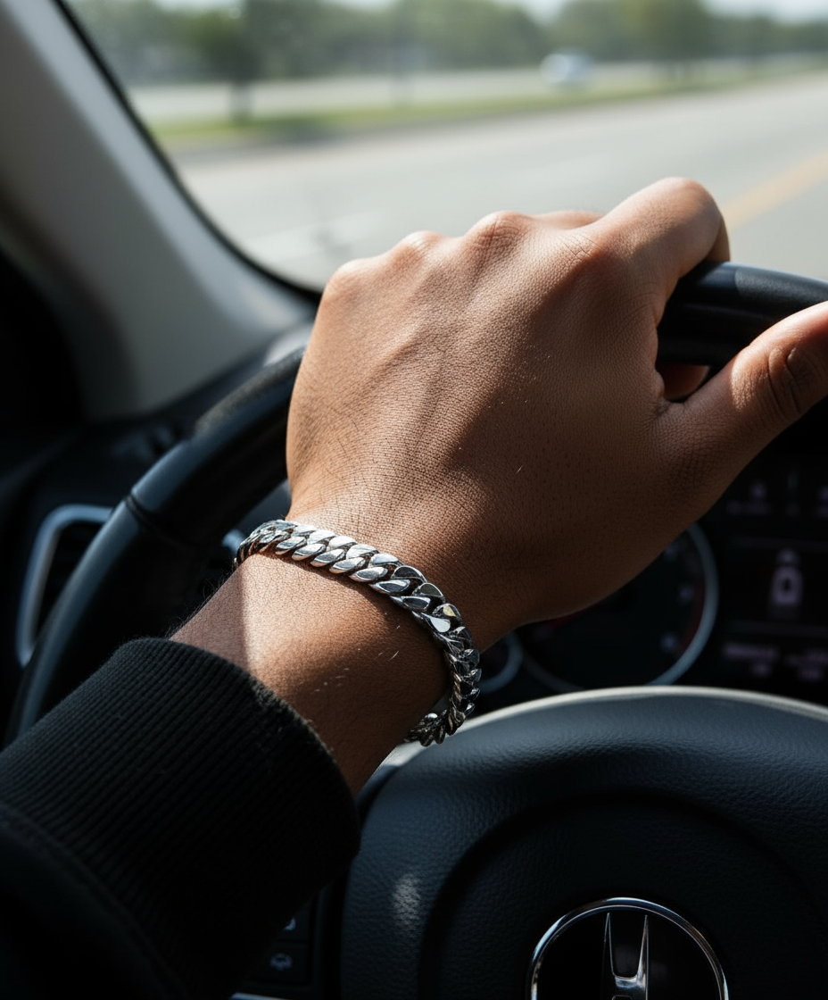 RARE PRINCE by CARAT SUTRA | 10mm Wide Solid Miami Cuban Link Bracelet | 22kt Gold Micron Plated 925 Sterling Silver Bracelet | Men's Jewelry | With Certificate of Authenticity and 925 Hallmark - caratsutra