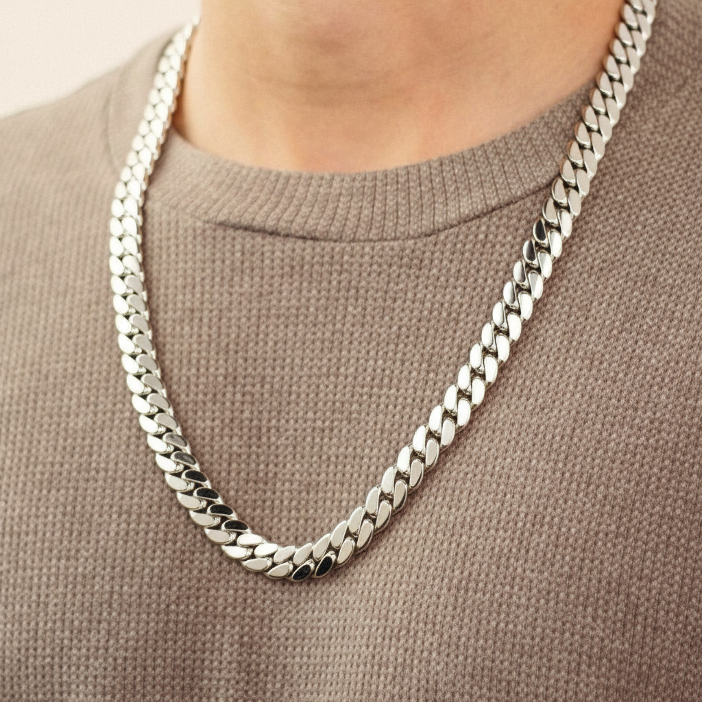 RARE PRINCE by CARAT SUTRA | 12mm Wide Solid Miami Cuban Link Chain | 22kt Gold Micron Plated 925 Sterling Silver Chain | Men's Jewelry | With Certificate of Authenticity and 925 Hallmark - caratsutra