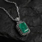 Fluer-de-Lis Designed Silver Pendant in 8.5ct Natural Zambian Emerald, 925 Sterling Silver Pendant - caratsutra