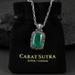Fluer-de-Lis Designed Silver Pendant in 8.5ct Natural Zambian Emerald, 925 Sterling Silver Pendant - caratsutra
