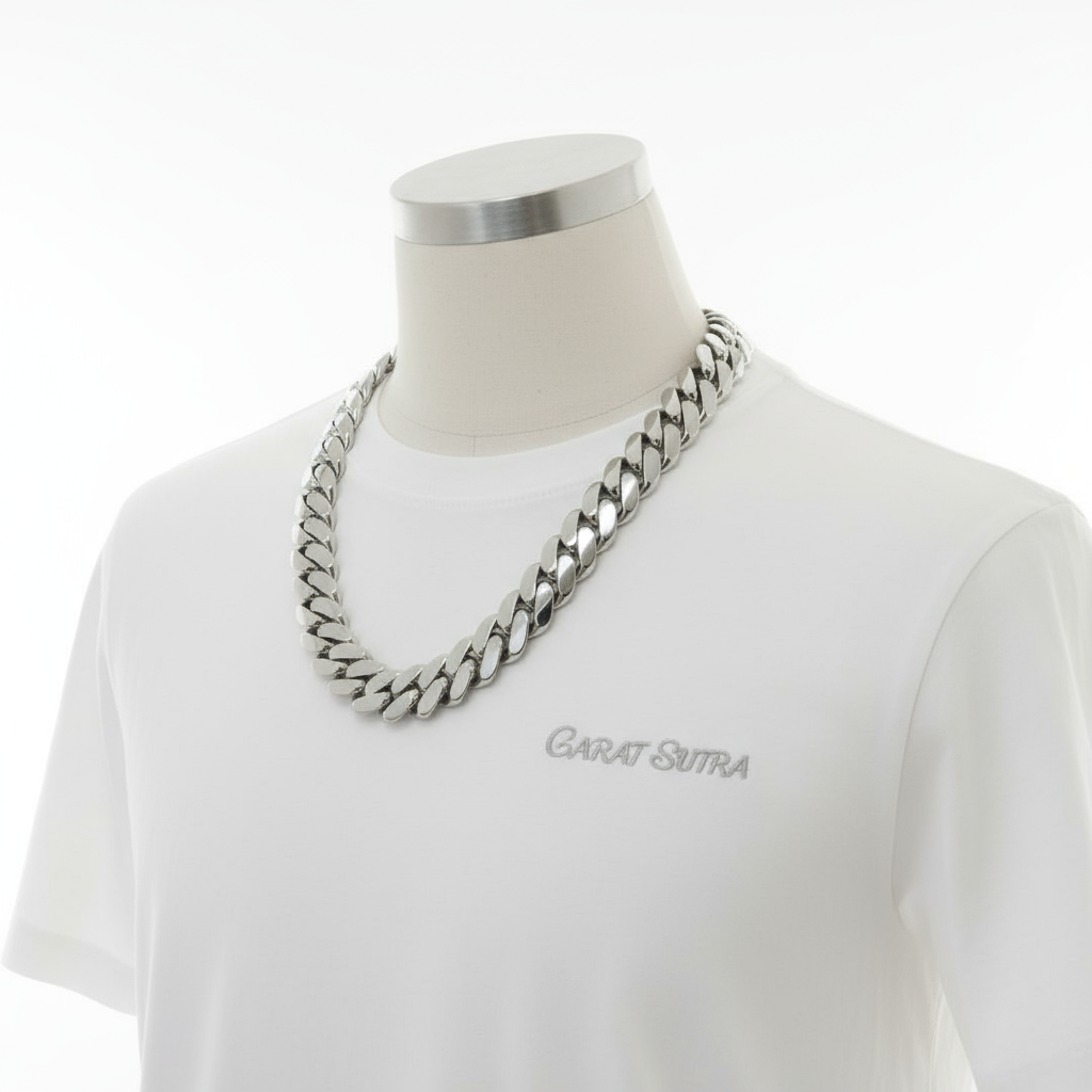 22mm Wide Solid Miami Cuban Link Chain | 925 Sterling Silver Chain | Men's Jewelry | With Certificate of Authenticity and 925 Hallmark - caratsutra