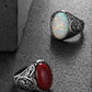 RARE PRINCE by CARAT SUTRA | Unique Designed Turkish Style Ring with Natural Moonstone | 925 Sterling Silver Oxidized Ring | With Certificate of Authenticity and 925 Hallmark