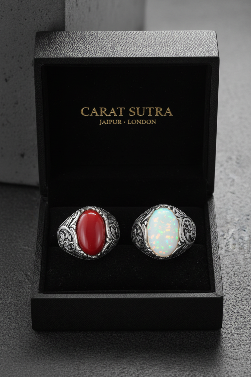RARE PRINCE by CARAT SUTRA | Unique Designed Turkish Style Ring with Natural Moonstone | 925 Sterling Silver Oxidized Ring | With Certificate of Authenticity and 925 Hallmark