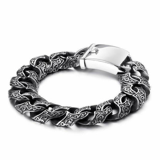 16mm wide, 925 Sterling silver, Unique Artistry Myth Antique Bracelet for Men | With Certificate of Authenticity and 925 Hallmark