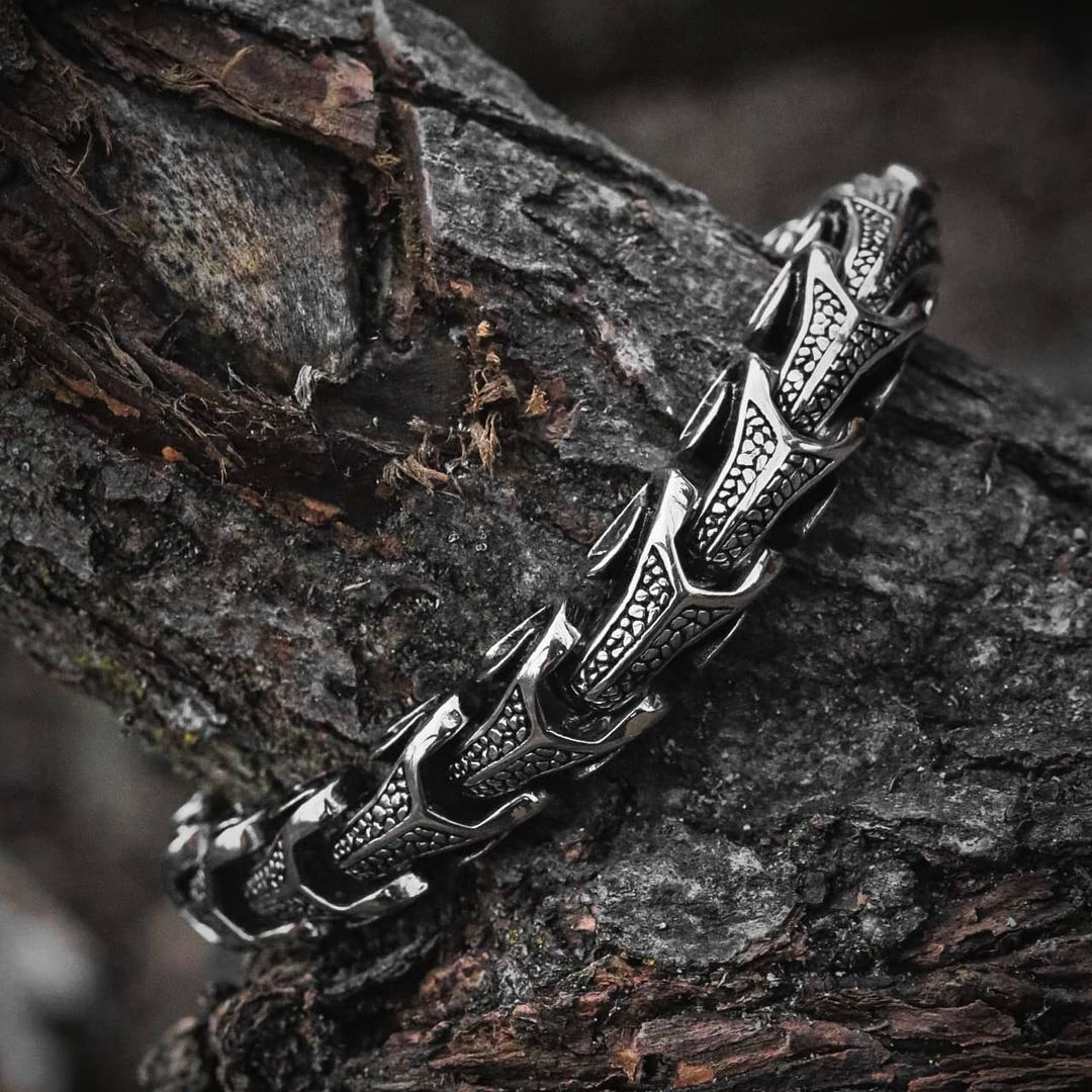 RARE PRINCE by CARAT SUTRA | Unique Dark Serpent Bracelet | 925 Sterling Silver Oxidized Bracelet | Men's Jewelry | With Certificate of Authenticity and 925 Hallmark