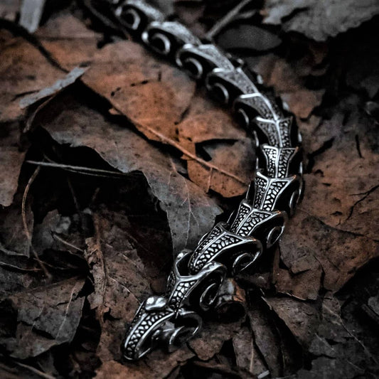 RARE PRINCE by CARAT SUTRA | Unique Dark Serpent Bracelet | 925 Sterling Silver Oxidized Bracelet | Men's Jewelry | With Certificate of Authenticity and 925 Hallmark