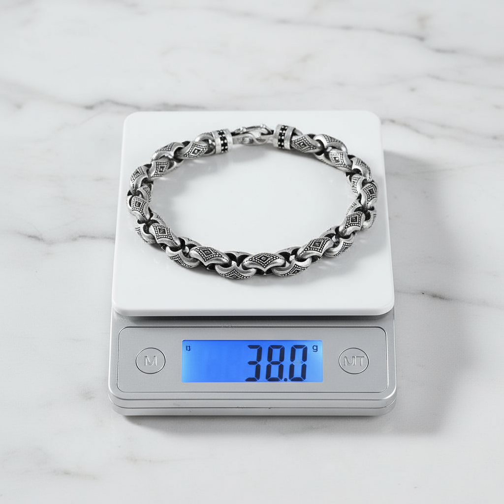 Unique Hand Engraved Vintage Oxidized Bracelet | 35g, 925 Sterling Silver Bracelet | With Certificate of Authenticity and 925 Hallmark