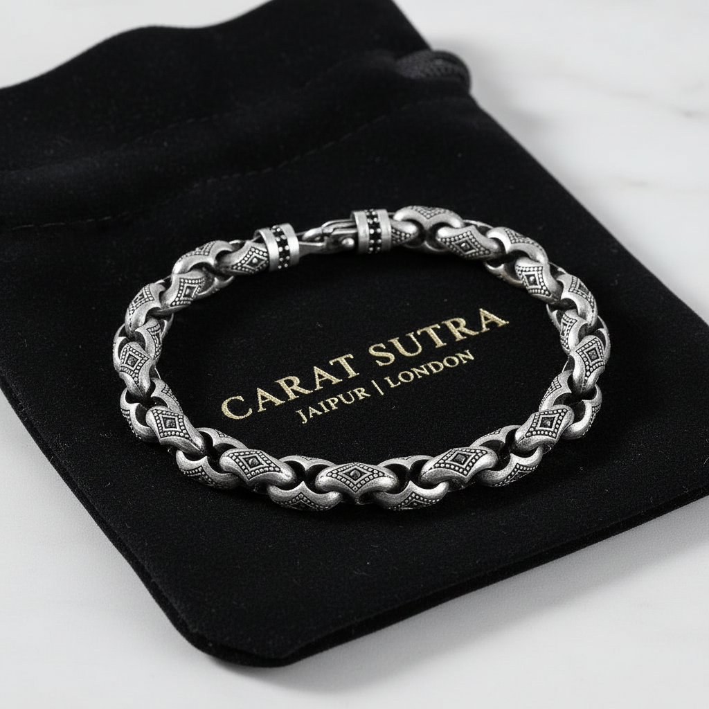 Unique Hand Engraved Vintage Oxidized Bracelet | 35g, 925 Sterling Silver Bracelet | With Certificate of Authenticity and 925 Hallmark