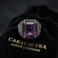 RARE PRINCE by CARAT SUTRA | Unique Designed Turkish Style Ring with Original 10Ct Amethyst | 925 Sterling Silver Oxidized Ring with Hallmark