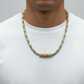 Natural Citrine Stone Studded in Unique Link Chain | 925 Sterling Silver Chain with Rhodium Plating | With Certificate of Authenticity and 925 Hallmark