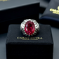 RARE PRINCE by CARAT SUTRA | Unique Designed Ring with Natural Red Ruby | 925 Sterling Silver Oxidized Ring | Men's Jewelry | With Certificate of Authenticity and 925 Hallmark - caratsutra