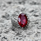 RARE PRINCE by CARAT SUTRA | Unique Designed Ring with Natural Red Ruby | 925 Sterling Silver Oxidized Ring | Men's Jewelry | With Certificate of Authenticity and 925 Hallmark