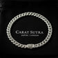 RARE PRINCE by CARAT SUTRA | 16mm Wide Solid Floral Cuban Chain link Necklace | Oxidised 925 Sterling Silver Bracelet | Men's Jewelry | With Certificate of Authenticity and 925 Hallmark