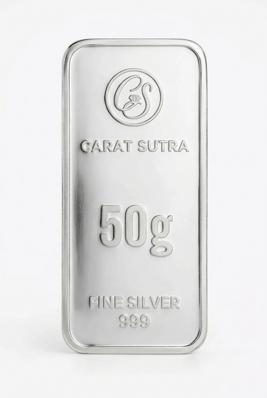 999 Purity 50g Denomination Silver Bar CSPL999P50G, with Assayer Code