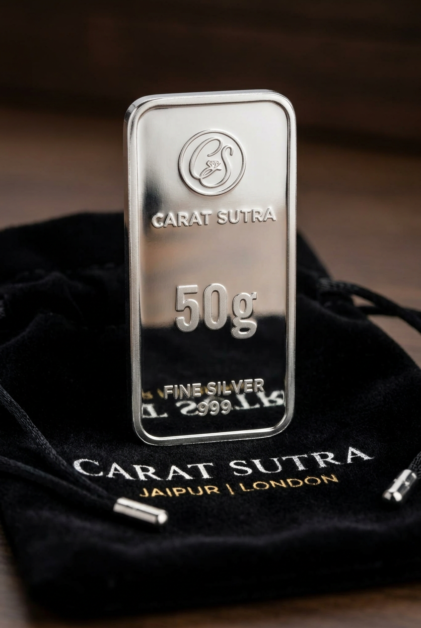 999 Purity 50g Denomination Silver Bar CSPL999P50G, with Assayer Code