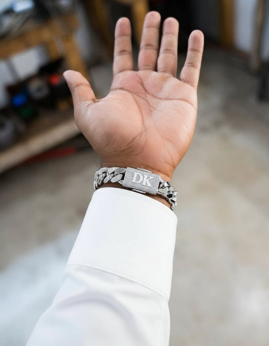 20mm Wide Solid Miami Cuban Link Bracelet with Iced Diamond lock | 925 Sterling Silver Chain | Men's Jewelry | With Certificate of Authenticity and 925 Hallmark