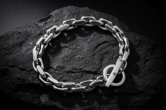14mm Wide T-Bar Toggle chain Bracelet | 925 Sterling Silver Bracelet | Men's Jewelry | With Certificate of Authenticity and 925 Hallmark - caratsutra