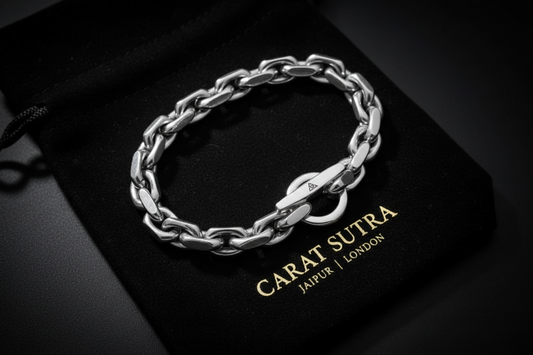 12mm Wide T-Bar Toggle chain Bracelet | 925 Sterling Silver Bracelet | Men's Jewelry | With Certificate of Authenticity and 925 Hallmark - caratsutra