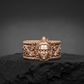 22k Micron Gold Plated, Unique Designed Solid 3D Shiva Face Band Ring | 925 Sterling Silver | With Certificate of Authenticity and 925 Hallmark