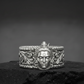 RARE PRINCE by CARAT SUTRA | Unique Designed Solid 3D Shiva Face Band Ring | 925 Sterling Silver Oxidized Ring - caratsutra