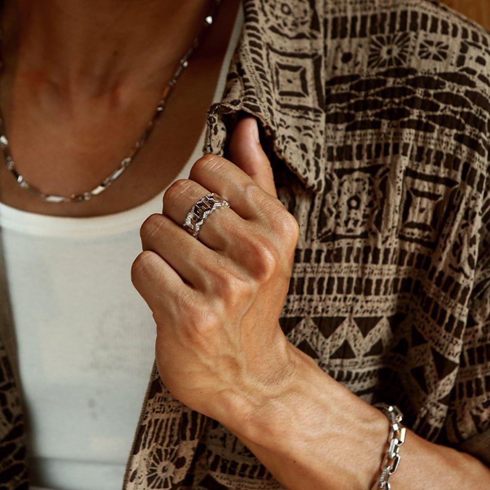 Classic Armour Silver Band | 925 Sterling Silver Ring, studded with Swarovski stones | With Certificate of Authenticity and 925 Hallmark - caratsutra